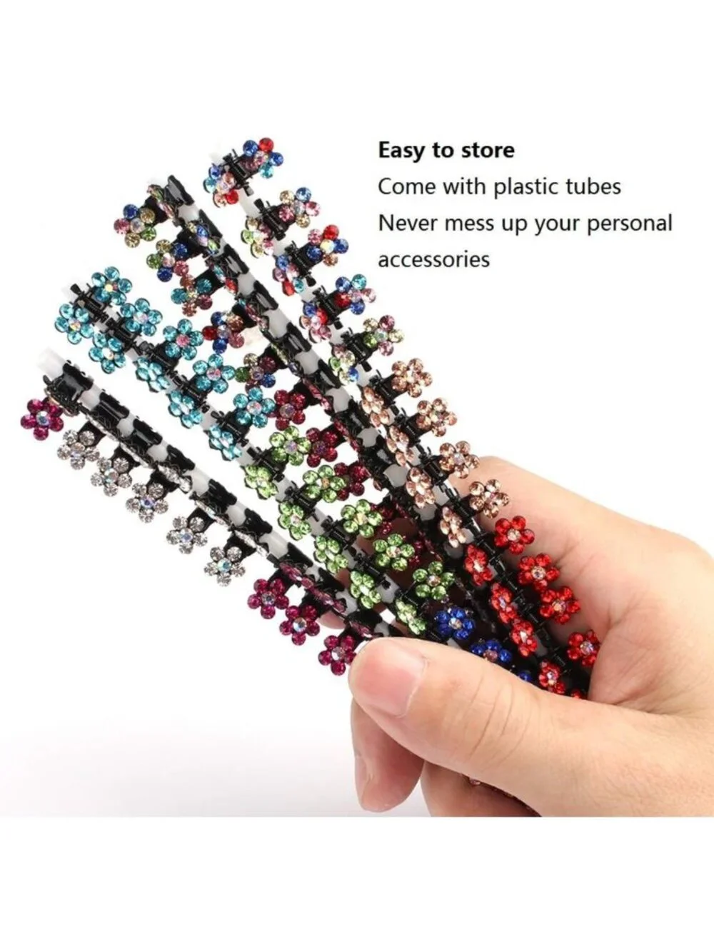 65pcs Mini Hair Clips Set - No-Slip Grip Claw Clips, Glitter & Rhinestone Hair